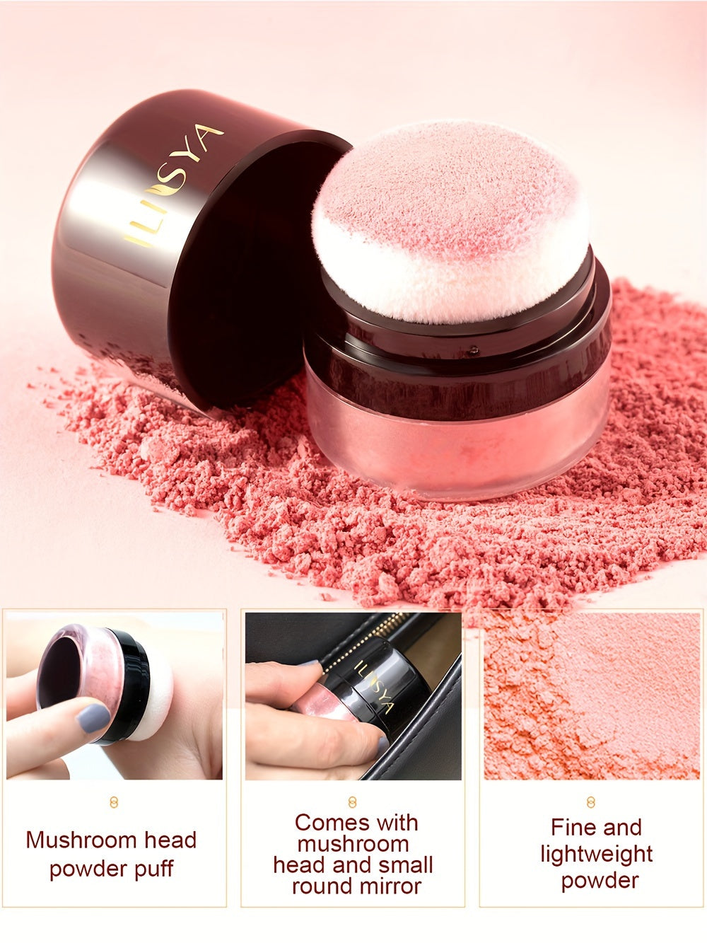 Soft Face Blusher Powder Cheek Rouge Nourishing Nude Makeup Brightening Complexion Contour Cosmetics Mushroom Head Highlight And Contour Integration