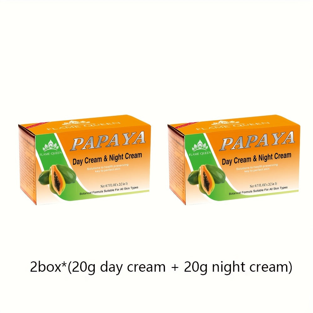 2pcs Papaya Skin Care Cream Set - Face Moisturizers for Day and Night, Moisturizing Face Essence with Hydrating and Nourishing Properties
