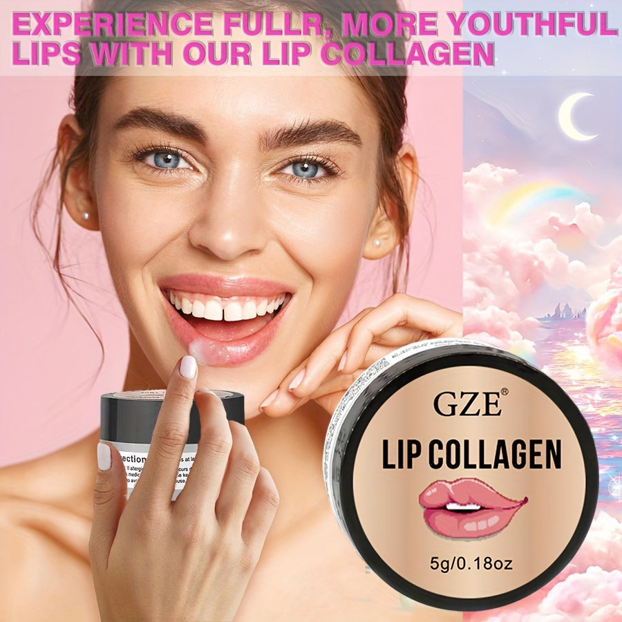 Lip Sleeping Mask 0.18oz, Contains Collagen, Coconut & Castor Oil Overnight Lip Mask, Lip Plumper, Lip Mask With Peptide Complex For Lip Hydrating Overnight Lip Skin Care