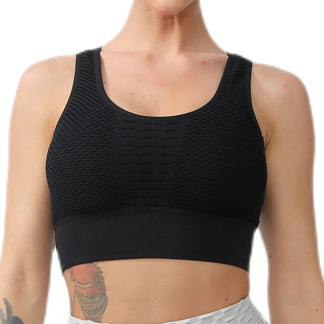 Women Sports Bra Without Bones Gym Shockproof Mesh Sports Quick-drying Bra Running Fitness Yoga Women Training Sports Underwear