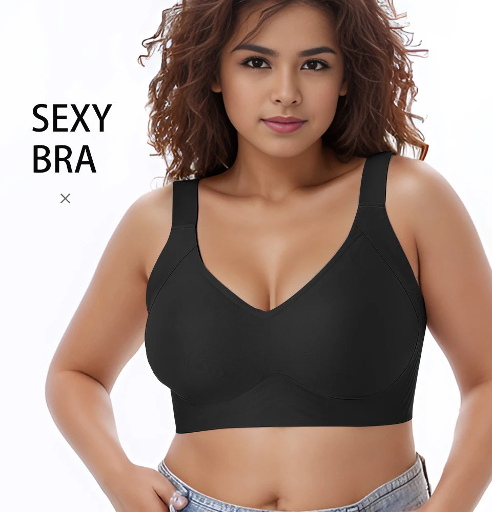 Wireless Bras for Women Seamless Full Coverage Bra No Underwire Soft Push Up Everyday Bralette