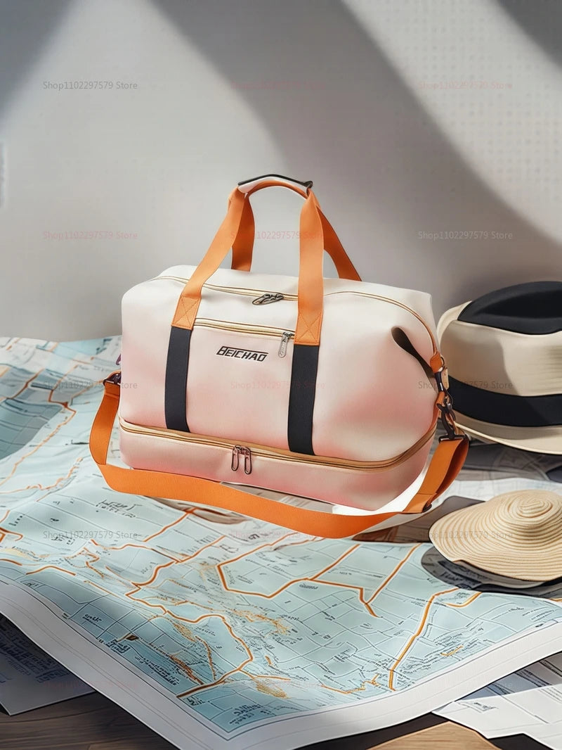 Large Capacity Travel Fitness Bag Waterproof Sports Duffel Bag for Men Portable Short Distance Luggage Workout Gym Bag