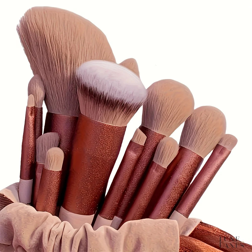 Makeup brush set, 13 pieces, face, eyeliner, foundation, concealer, eyeshadow, travel and daily makeup brush set
