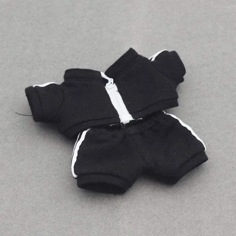 Labubu Doll Casual Clothing - Solid Color Sportswear Suit, Breathable Cotton Outfit Change Doll Clothes, Comfortable Daily Wear