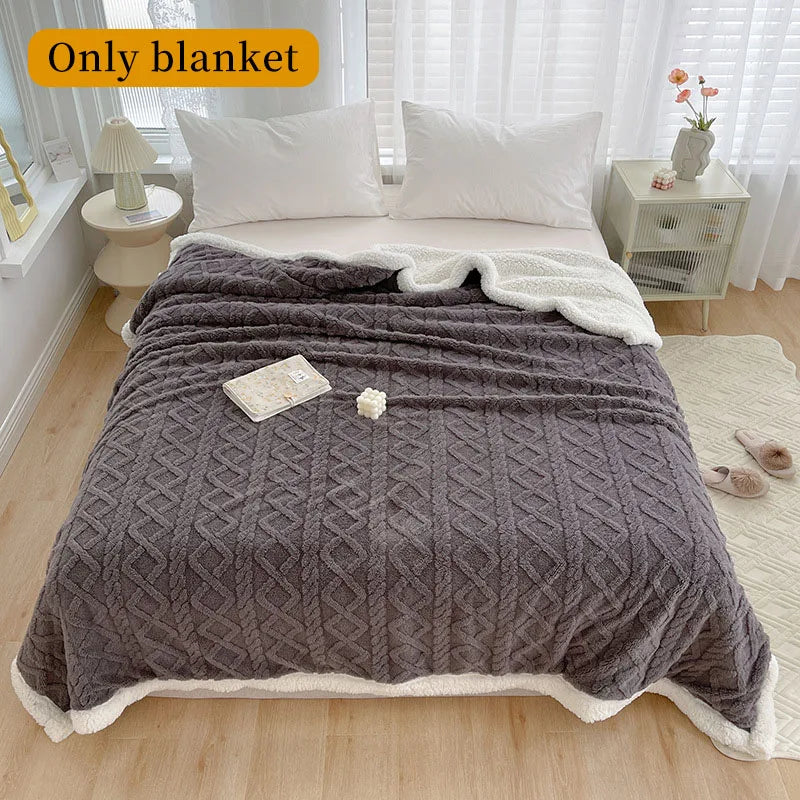 Sherpa Weighted Blanket Soft Warm And Thickened Calm Blanket For Sofa Car Blanket Office Lunch Shawl Air Condition Blanket Gift