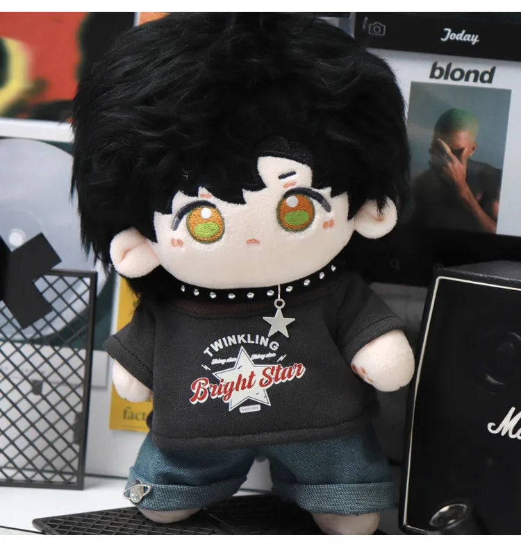 Labubu Clothes For 15/17cm V1 V2 V3 Plush Idol Doll Hip Hop T-Shirt Pants Necklace 3PCS/Pack Decoration Accessories Fans Gift