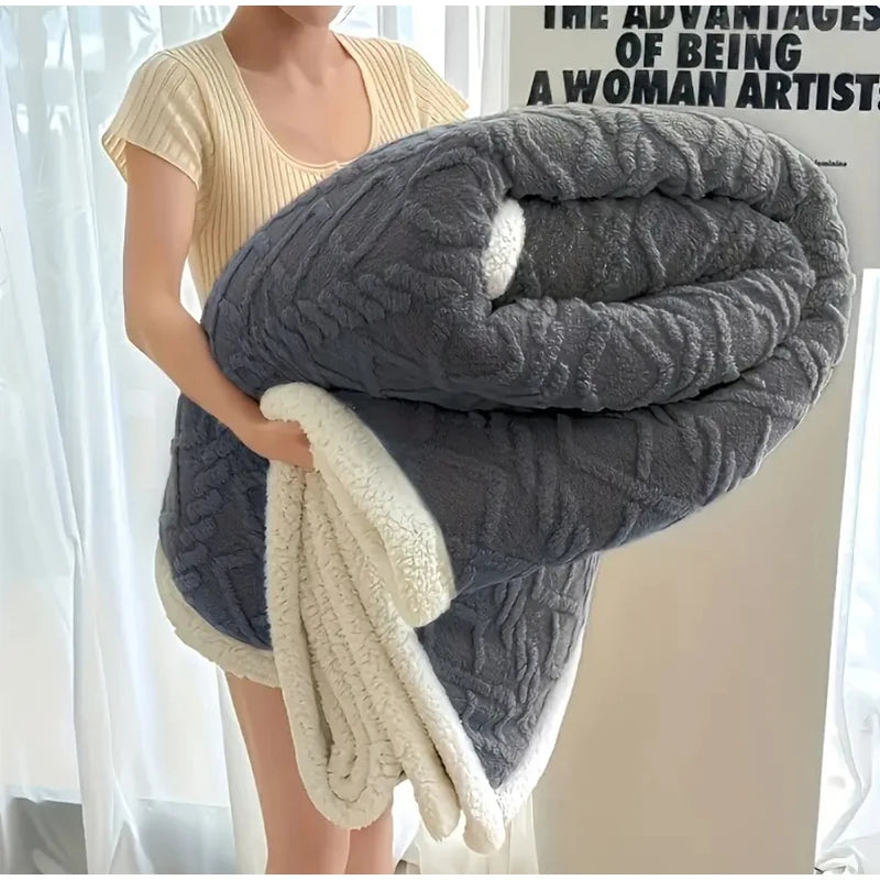 Sherpa Weighted Blanket Soft Warm And Thickened Calm Blanket For Sofa Car Blanket Office Lunch Shawl Air Condition Blanket Gift
