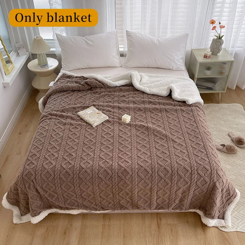 Sherpa Weighted Blanket Soft Warm And Thickened Calm Blanket For Sofa Car Blanket Office Lunch Shawl Air Condition Blanket Gift