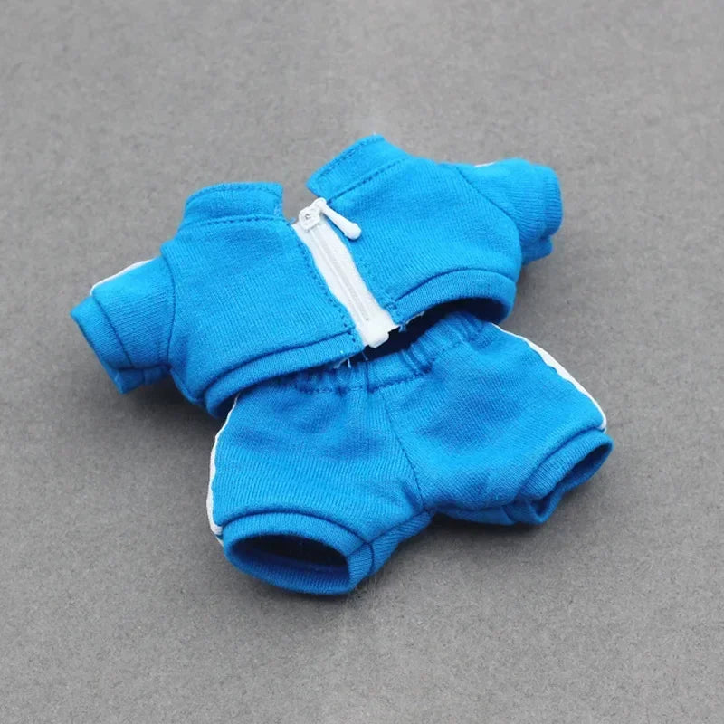 Labubu Doll Casual Clothing - Solid Color Sportswear Suit, Breathable Cotton Outfit Change Doll Clothes, Comfortable Daily Wear