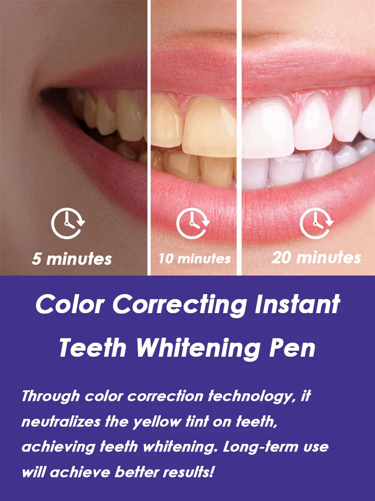 Purple Instant Teeth Whitening Pen Tartar Toothpaste Cleaning Tooth Stain No Sensitivity for a Brighter Whiter Smile Decay Care