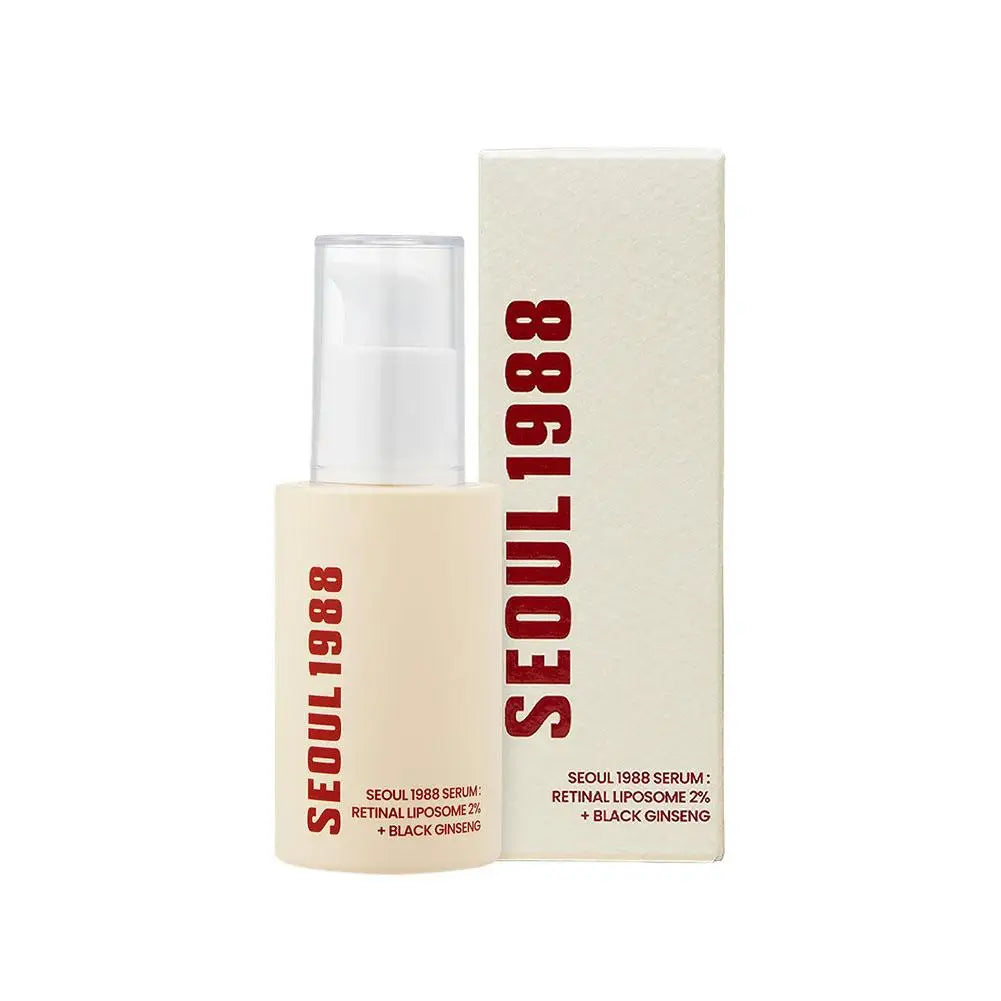 Korean SEOUL 1988 Skin Care Set - Retinol Eye Cream, Ginseng Niacinamide Serum, Cleanser, Lightens Fine Lines Dark Circle