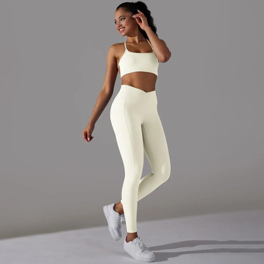 Sports Bra and Leggings Two Piece Sets Womens Outifits Naked Feeling Gym Female Fitness Set Work Out Clothing Women Sports Set