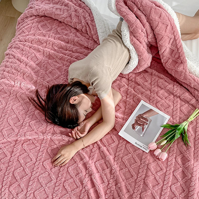 Sherpa Weighted Blanket Soft Warm And Thickened Calm Blanket For Sofa Car Blanket Office Lunch Shawl Air Condition Blanket Gift