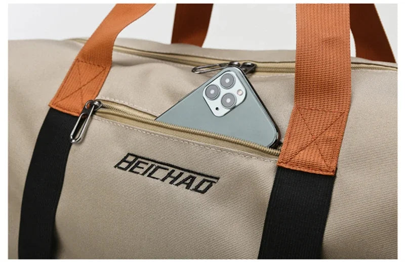 Large Capacity Travel Fitness Bag Waterproof Sports Duffel Bag for Men Portable Short Distance Luggage Workout Gym Bag