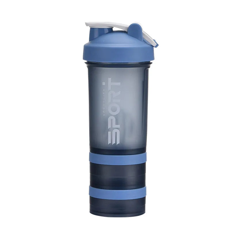 500ML 3-layer Sports Water Bottle Protein Shaker Outdoor Travel Portable Leakproof Drinkware Plastic My Drink Bottle BPA Free