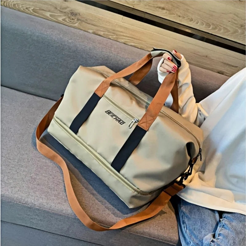 Large Capacity Travel Fitness Bag Waterproof Sports Duffel Bag for Men Portable Short Distance Luggage Workout Gym Bag