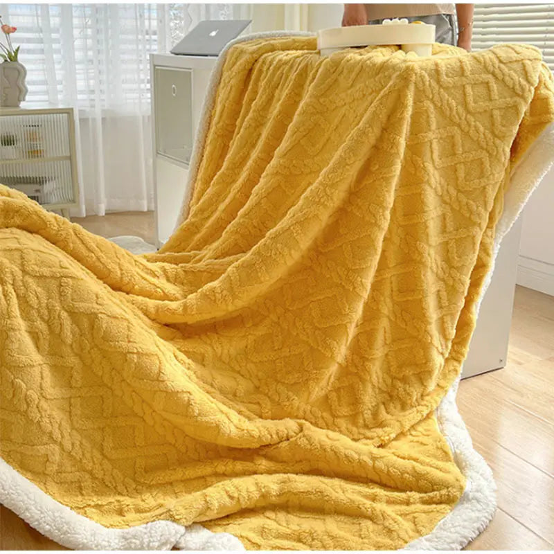 Sherpa Weighted Blanket Soft Warm And Thickened Calm Blanket For Sofa Car Blanket Office Lunch Shawl Air Condition Blanket Gift