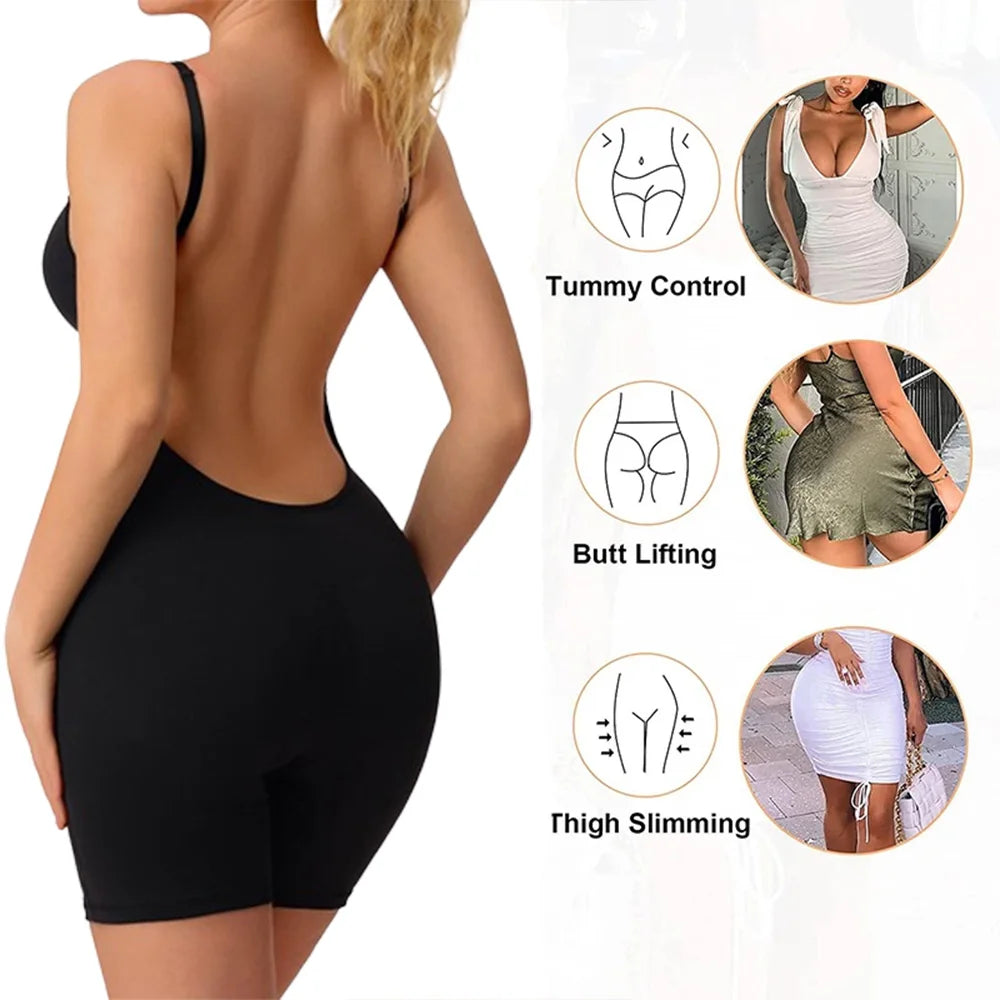 Sexy backless shapewear Women's Waist tightening shaping Seamless jumpsuit Butt Lifter Push Up Thigh Slimmer Shapewear fajas