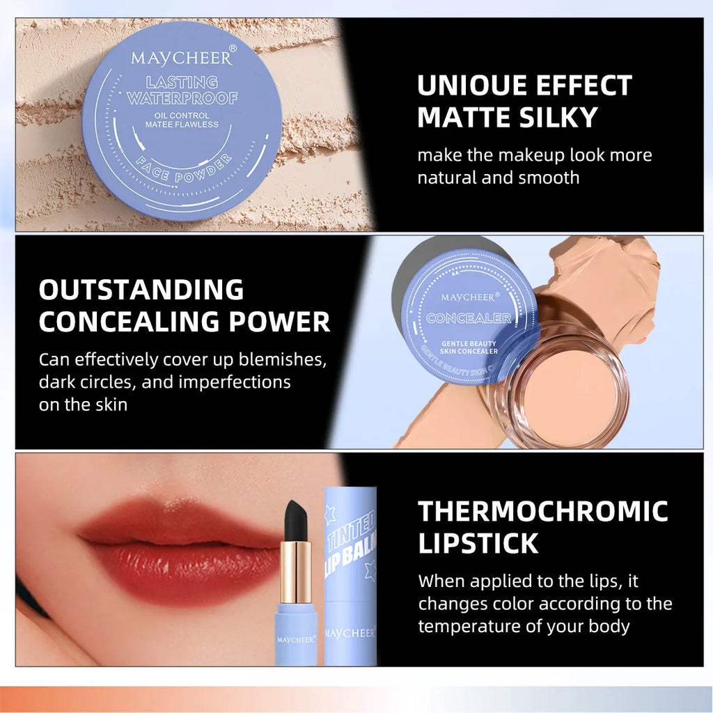 All-In-One Makeup Set,Full Makeup Kit Gift Include Concealer,Foundation,Eyeliner,Eyebrow Pen,Mascara,Lipstick Makeup for Women