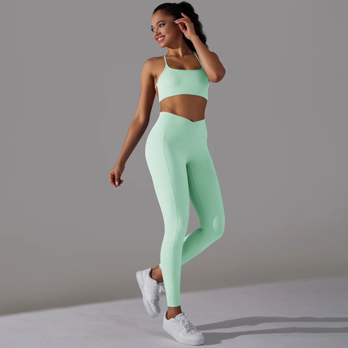 Sports Bra and Leggings Two Piece Sets Womens Outifits Naked Feeling Gym Female Fitness Set Work Out Clothing Women Sports Set