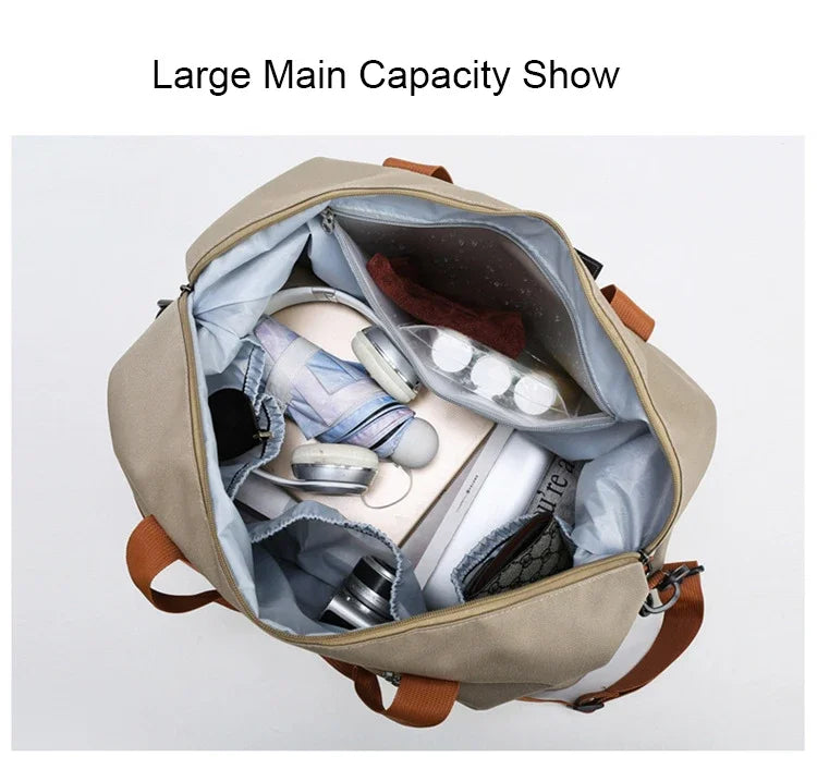 Large Capacity Travel Fitness Bag Waterproof Sports Duffel Bag for Men Portable Short Distance Luggage Workout Gym Bag