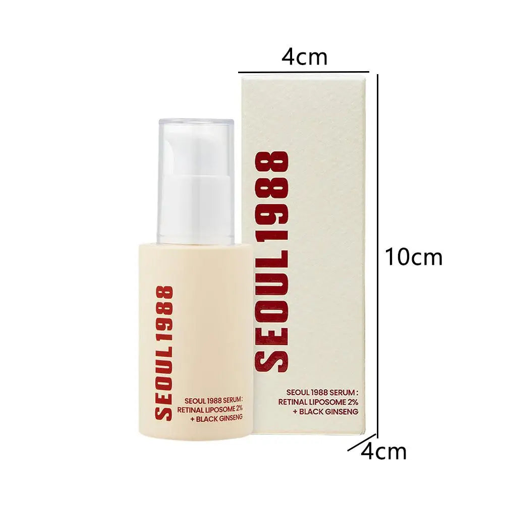 Korean SEOUL 1988 Skin Care Set - Retinol Eye Cream, Ginseng Niacinamide Serum, Cleanser, Lightens Fine Lines Dark Circle