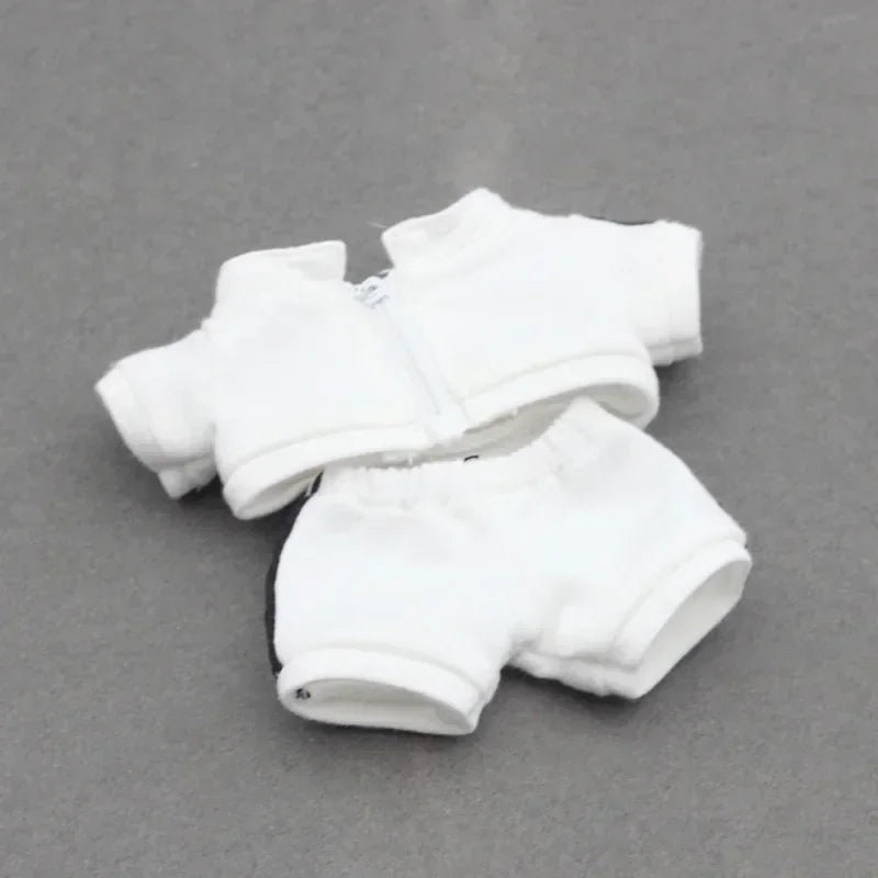 Labubu Doll Casual Clothing - Solid Color Sportswear Suit, Breathable Cotton Outfit Change Doll Clothes, Comfortable Daily Wear