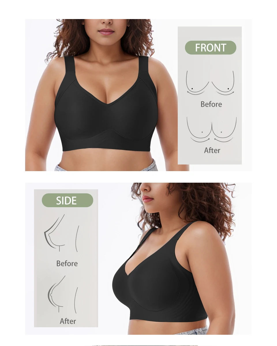 Wireless Bras for Women Seamless Full Coverage Bra No Underwire Soft Push Up Everyday Bralette