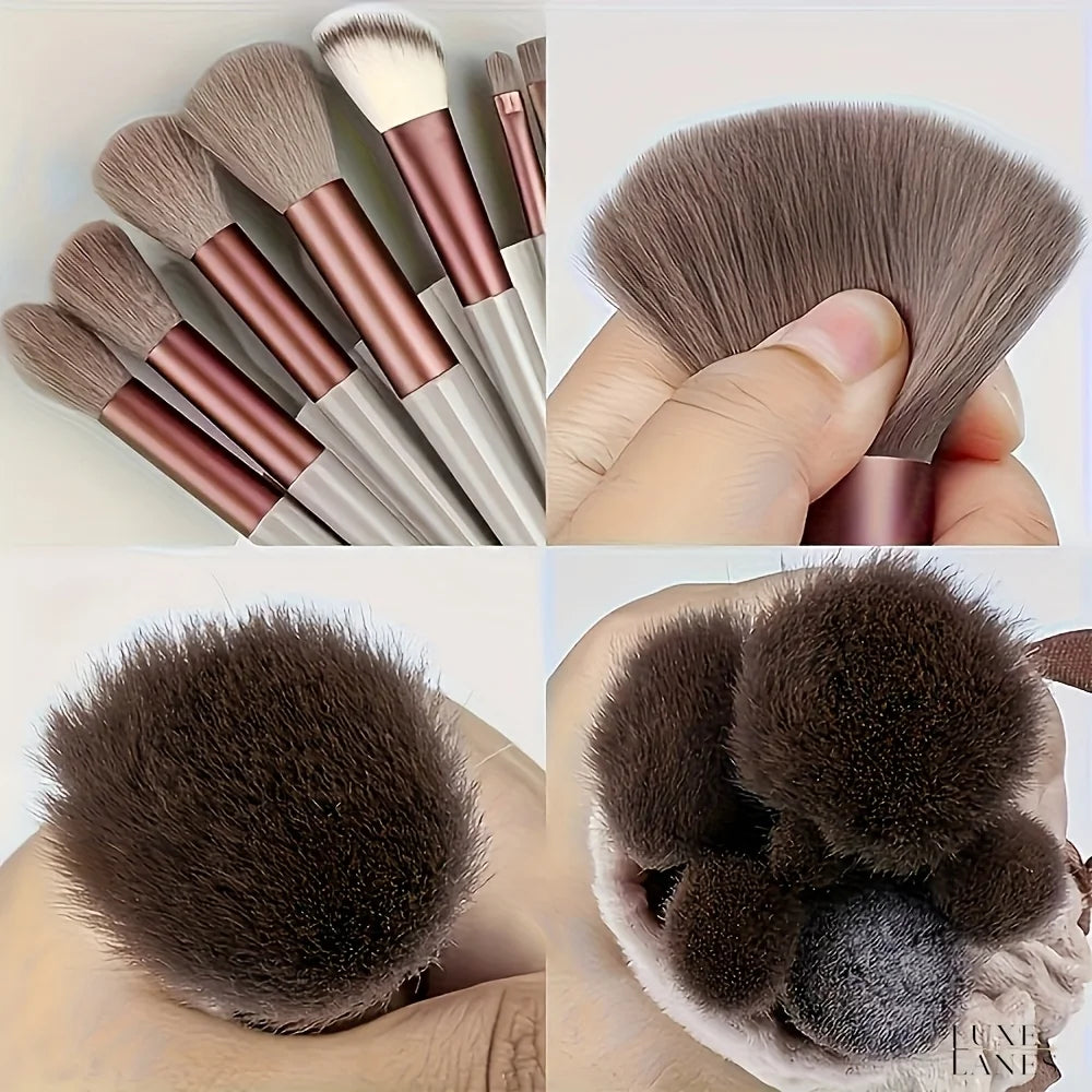 Makeup brush set, 13 pieces, face, eyeliner, foundation, concealer, eyeshadow, travel and daily makeup brush set