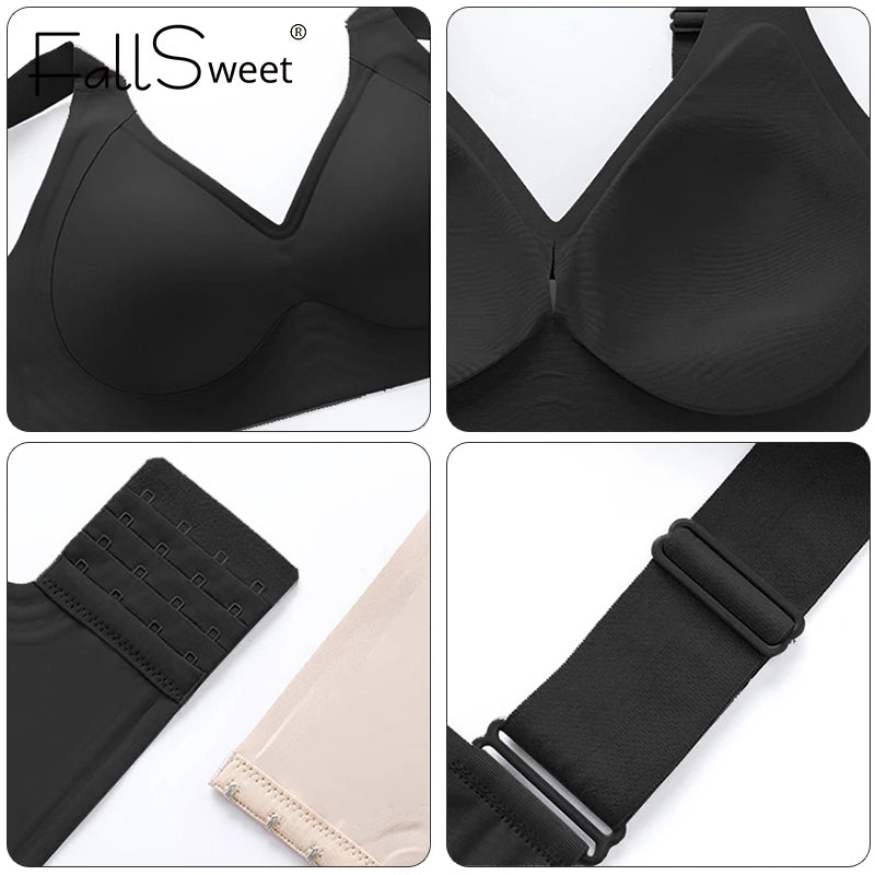 Wireless Bras for Women Seamless Full Coverage Bra No Underwire Soft Push Up Everyday Bralette
