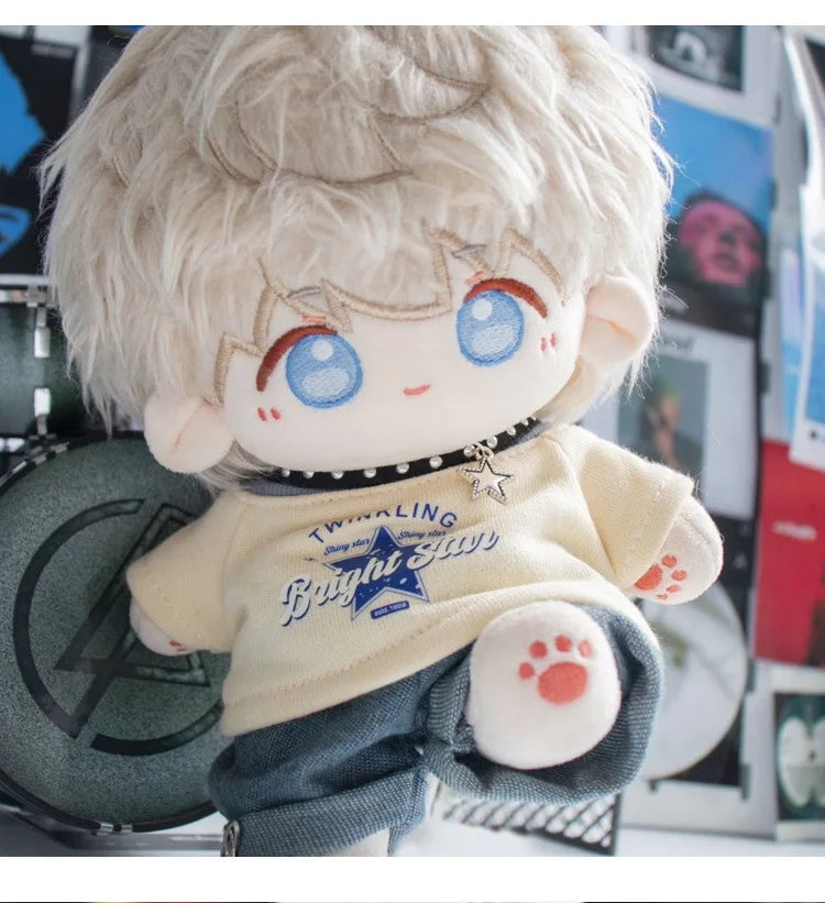 Labubu Clothes For 15/17cm V1 V2 V3 Plush Idol Doll Hip Hop T-Shirt Pants Necklace 3PCS/Pack Decoration Accessories Fans Gift