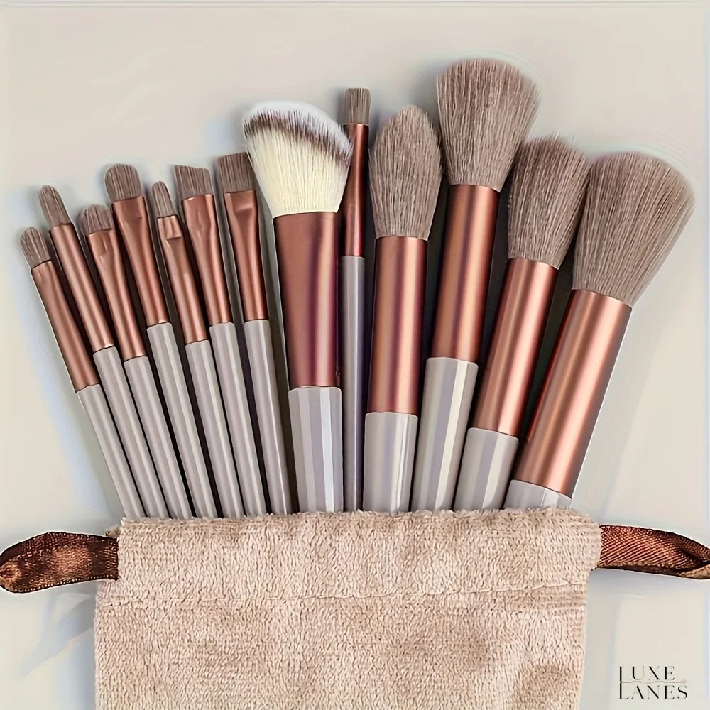 Makeup brush set, 13 pieces, face, eyeliner, foundation, concealer, eyeshadow, travel and daily makeup brush set
