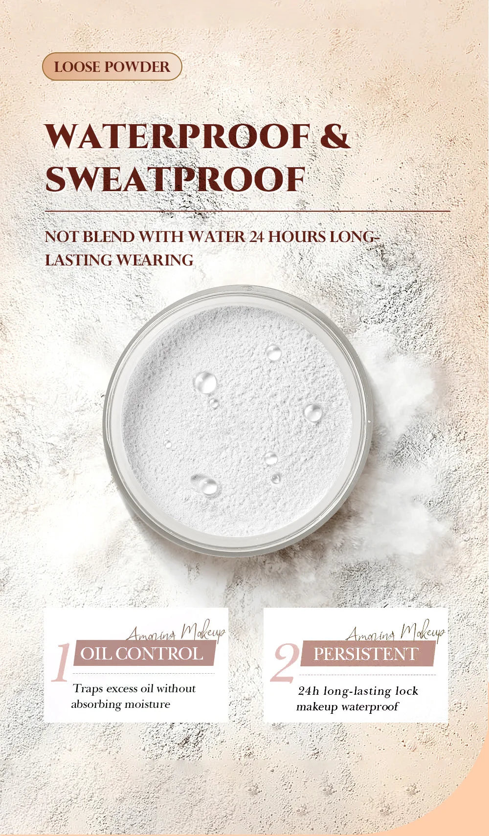 4PCS Makeup Base Set 15ml Face Primer 30ml Matte Liquid Foundation 5g Setting Loose Powder with Soft Puff for Flawless Look