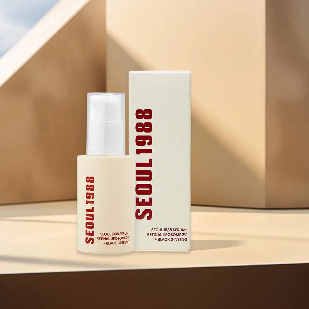 Korean SEOUL 1988 Skin Care Set - Retinol Eye Cream, Ginseng Niacinamide Serum, Cleanser, Lightens Fine Lines Dark Circle