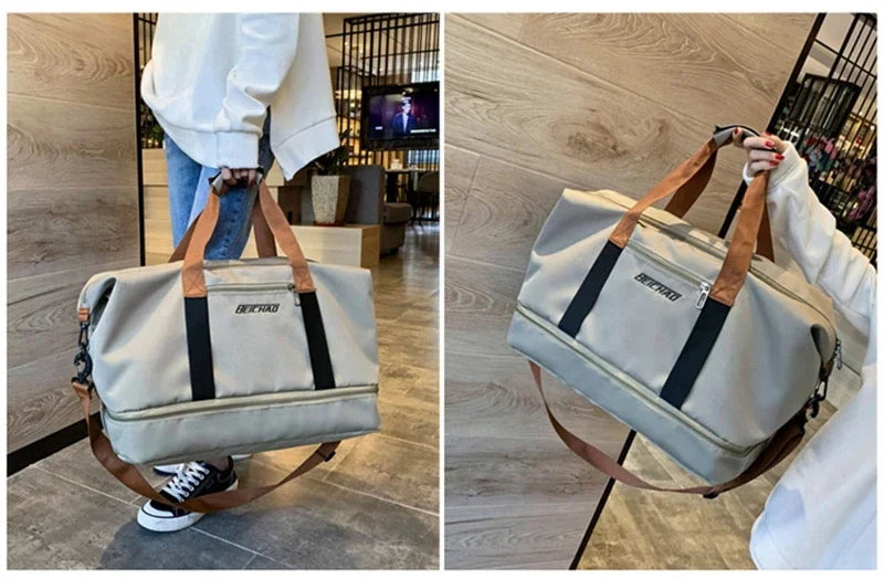 Large Capacity Travel Fitness Bag Waterproof Sports Duffel Bag for Men Portable Short Distance Luggage Workout Gym Bag