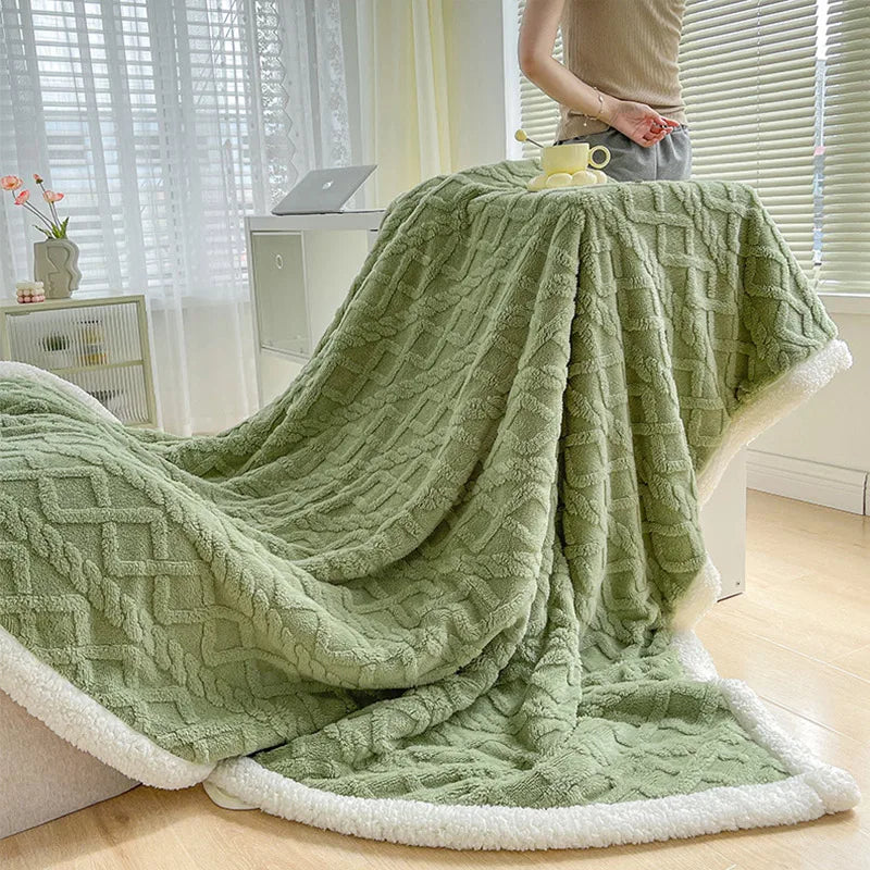 Sherpa Weighted Blanket Soft Warm And Thickened Calm Blanket For Sofa Car Blanket Office Lunch Shawl Air Condition Blanket Gift