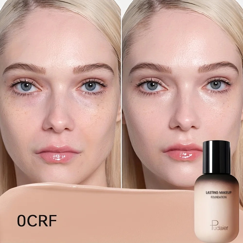 Full Coverage Foundation - Waterproof, Long-Lasting, Matte Finish, Natural Look - All Skin Types, Natural Finish Foundation