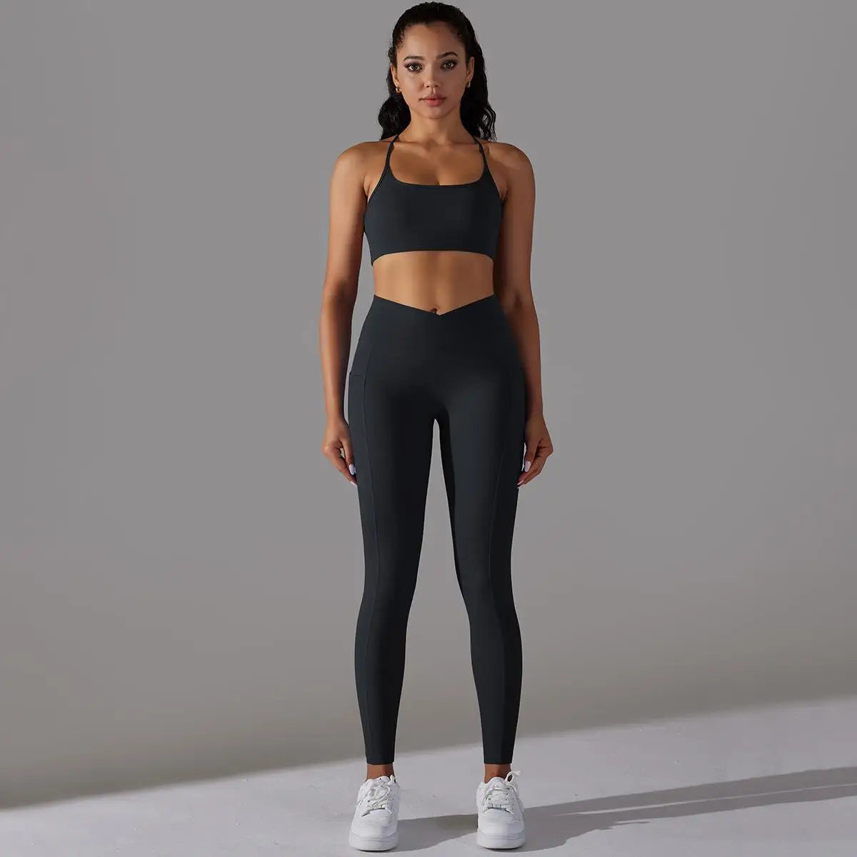 Sports Bra and Leggings Two Piece Sets Womens Outifits Naked Feeling Gym Female Fitness Set Work Out Clothing Women Sports Set