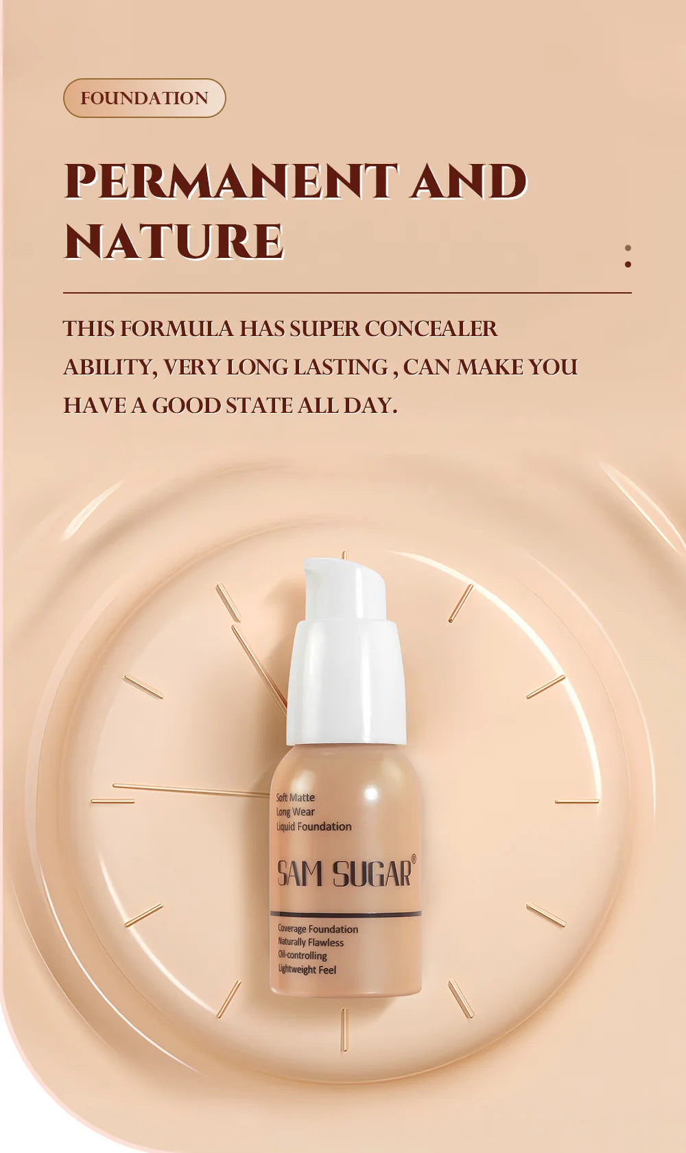 4PCS Makeup Base Set 15ml Face Primer 30ml Matte Liquid Foundation 5g Setting Loose Powder with Soft Puff for Flawless Look