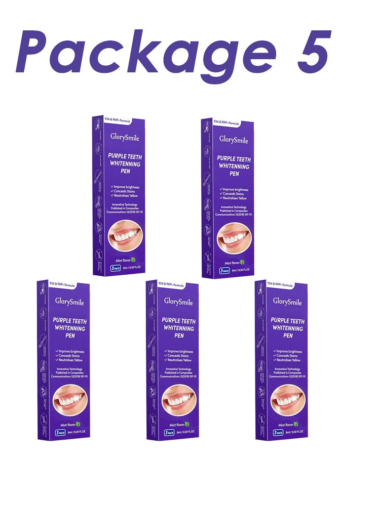 Purple Instant Teeth Whitening Pen Tartar Toothpaste Cleaning Tooth Stain No Sensitivity for a Brighter Whiter Smile Decay Care