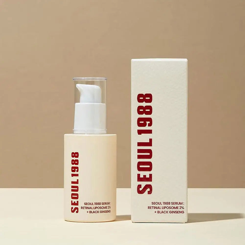 Korean SEOUL 1988 Skin Care Set - Retinol Eye Cream, Ginseng Niacinamide Serum, Cleanser, Lightens Fine Lines Dark Circle