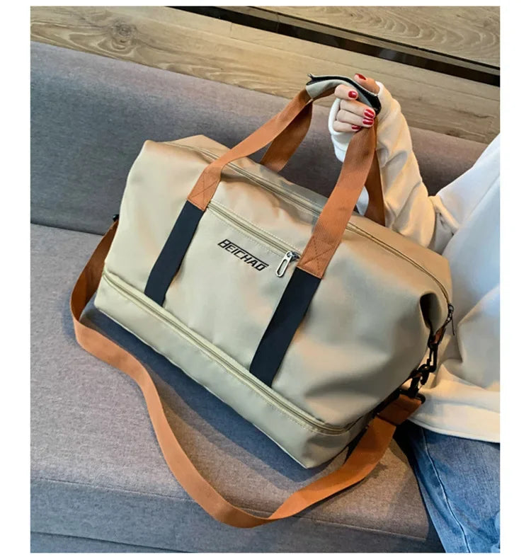 Large Capacity Travel Fitness Bag Waterproof Sports Duffel Bag for Men Portable Short Distance Luggage Workout Gym Bag