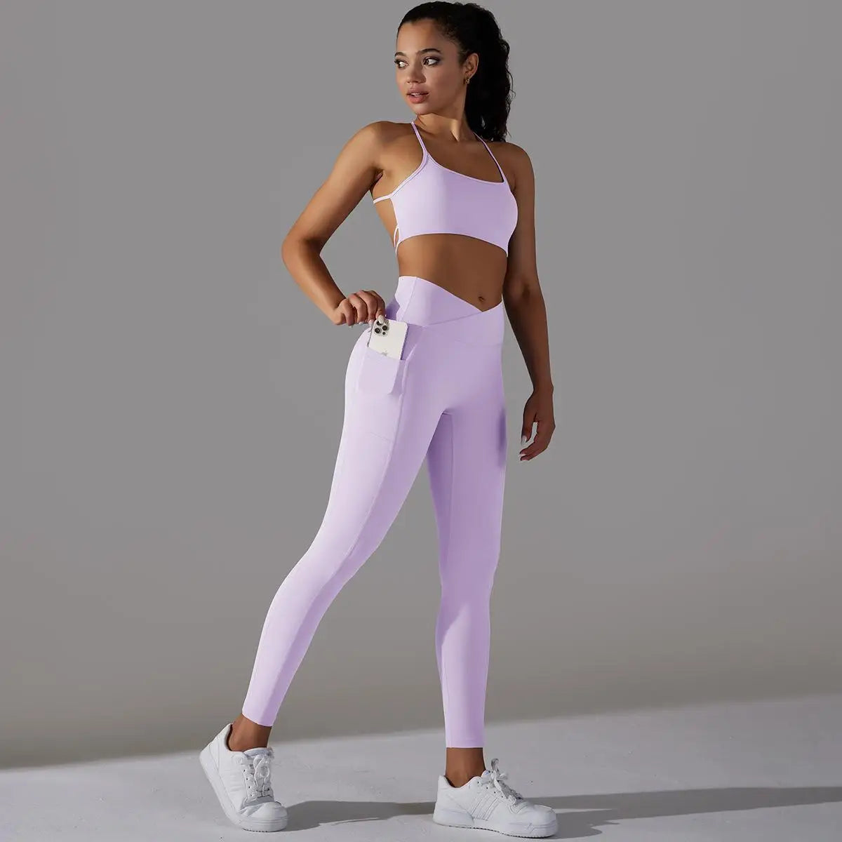 Sports Bra and Leggings Two Piece Sets Womens Outifits Naked Feeling Gym Female Fitness Set Work Out Clothing Women Sports Set