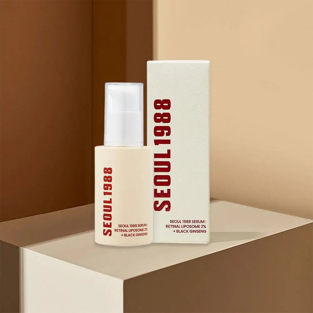 Korean SEOUL 1988 Skin Care Set - Retinol Eye Cream, Ginseng Niacinamide Serum, Cleanser, Lightens Fine Lines Dark Circle